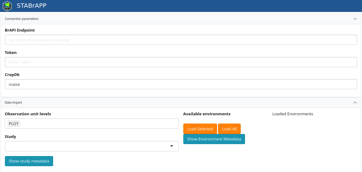 The load data module as displayed in STABrAPP.
